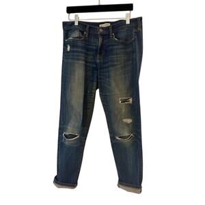 Banana Republic Skinny Ankle Jeans Size 29 Distressed Medium Wash Womens Denim